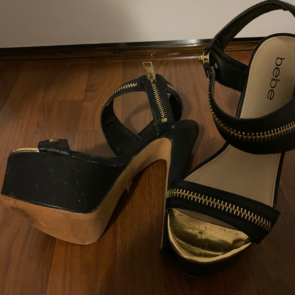 Bebe platform open heels